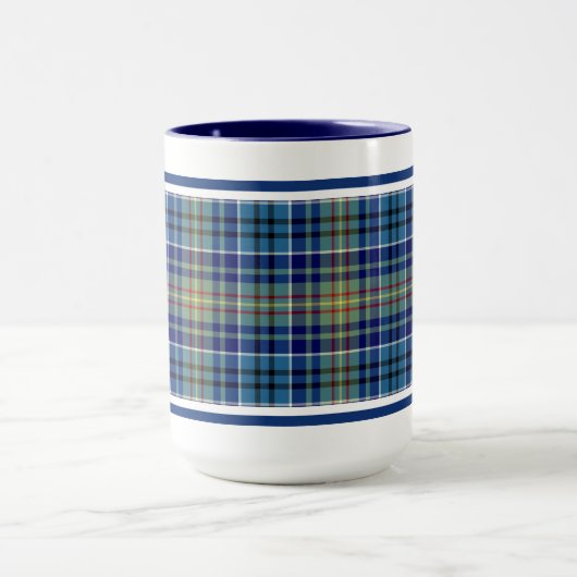 O'Sullivan Tartan Bright Blue Irish Kariert Tasse (Zentrum)