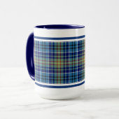 O'Sullivan Tartan Bright Blue Irish Kariert Tasse (Vorderseite Links)
