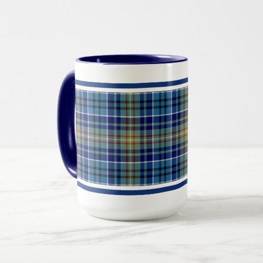 O'Sullivan Tartan Bright Blue Irish Kariert Tasse (Vorderseite Links)