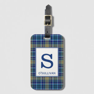 O'Sullivan Tartan Bright Blue Kariertes Muster Gepäckanhänger