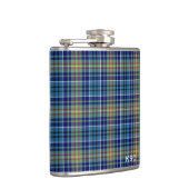 O'Sullivan Tartan Monogram Blue und Green Kariert Flachmann (Rechts)