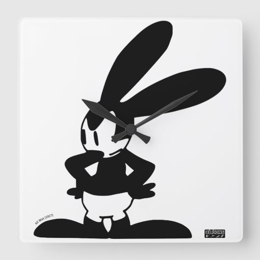 Oswald - Angry (All Wet, 1927) Quadratische Wanduhr (Vorderseite)