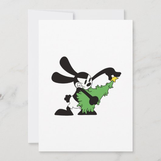 Oswald Der glückliche Rabbit Weihnachtsbaum Feiertagskarte (Vorderseite)