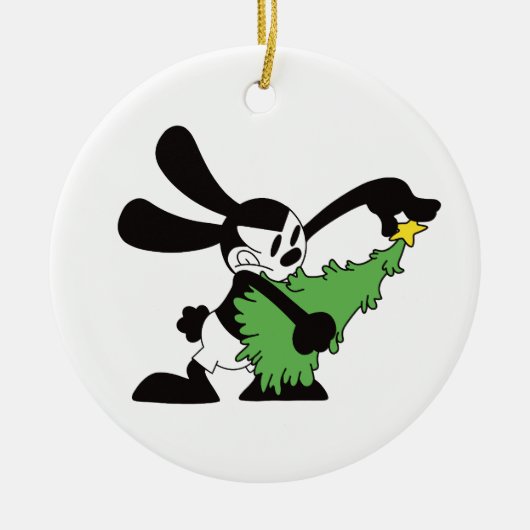 Oswald Der glückliche Rabbit Weihnachtsbaum Keramik Ornament (Vorne)