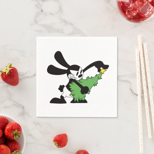 Oswald Der glückliche Rabbit Weihnachtsbaum Serviette (Beispiel)
