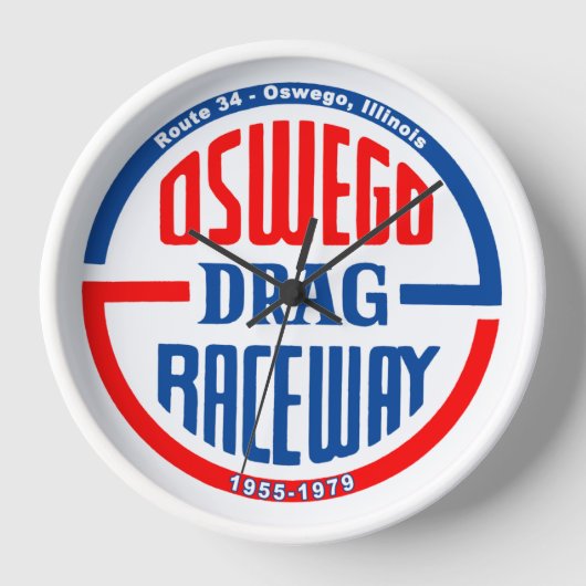 Oswego Drag Raceway auf Route 34 - Oswego, Illinoi Uhr (Vorderseite)