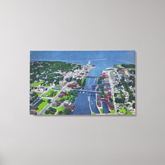 Oswego Fluss, Locks, Hafeneinfahrt Leinwanddruck (Vorderseite)