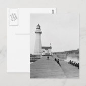 Oswego Harbor West Pierhead Lighthouse Postkarte (Vorne/Hinten)