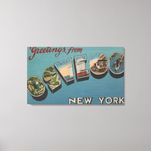 Oswego, New York - große Buchstabe-Szenen Leinwanddruck