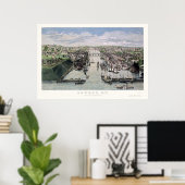 Oswego, NY Panoramic Map - 1855 Poster (Heimbüro)