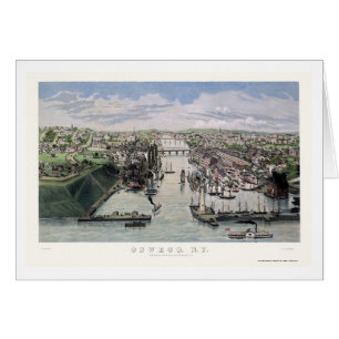 Oswego, NY panoramische Karte - 1855