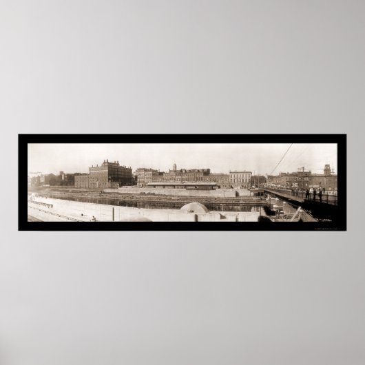 Oswego NY Riverfront Foto 1909 Poster (Vorne)