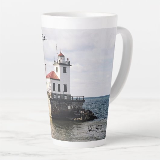 Oswego West Pierhead Light Latte Tasse (Rechte Ecke)