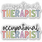 OT-Arbeitstherapeut farbenfroh Aufkleber (Vorderseite)