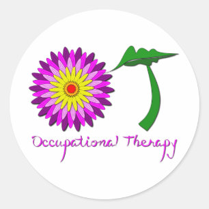 OT Blume Power Rosa und Lila Runder Aufkleber