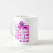 ot Buchstabe blockiert rosa Lila Kaffeetasse (Vorderseite Links)