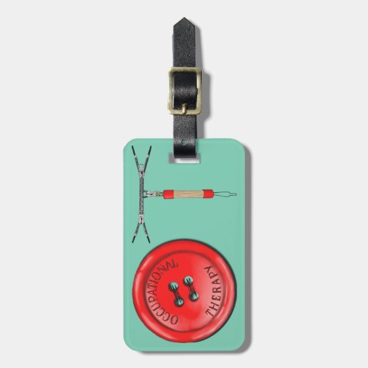 OT Button und Zipper Gepäckanhänger (Vorderseite vertikal)