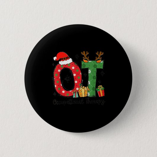 Ot Christmas Occupational Therapy Therast Merry Ot Button (Vorderseite)
