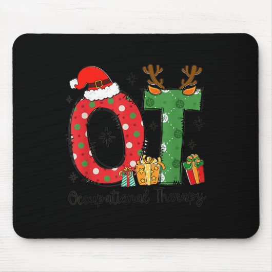 Ot Christmas Occupational Therapy Therast Merry Ot Mousepad (Vorne)
