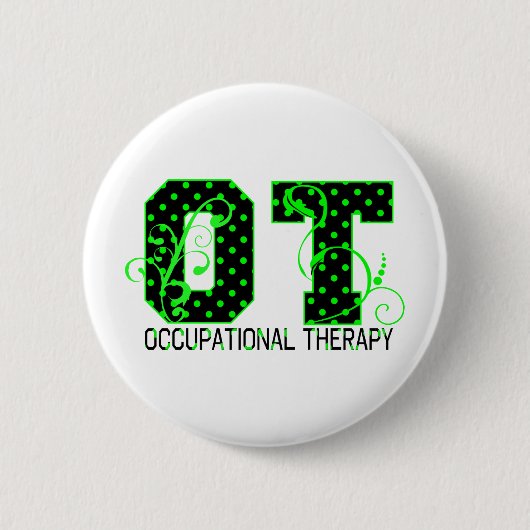 ot grüne und schwarze Tupfen Button (Vorderseite)