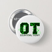 ot grüne und schwarze Tupfen Button (Vorne & Hinten)