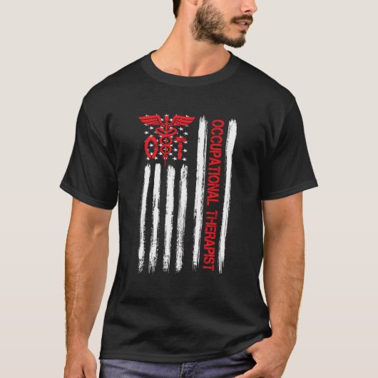 Ot Occupational Therapy American Flag Therapist Mo T-Shirt (Vorderseite)
