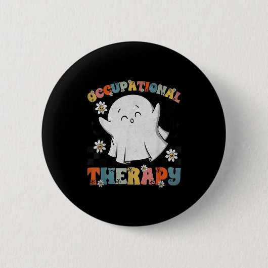 Ot Occupational Therapy Halloween Retro Ghost Ot H Button (Vorderseite)