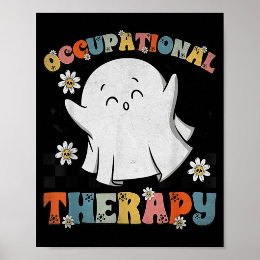 Ot Occupational Therapy Halloween Retro Ghost Ot H Poster (Vorne)