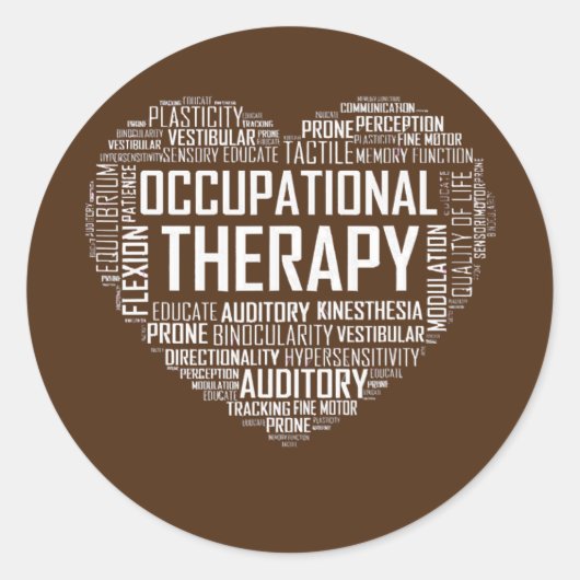 OT Occupational Therapy Heart Occupational Runder Aufkleber (Vorderseite)