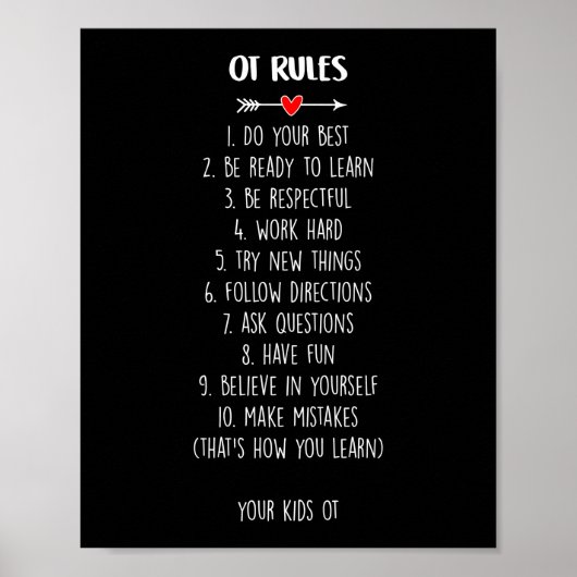 OT-Regeln | Arbeitstherapeut Poster (Vorne)