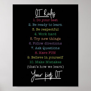 OT-Regeln Arbeitstherapeut Poster