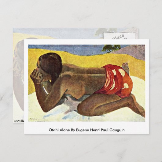 Otahi Alone von Eugene Henri Paul Gauguin Postkarte (Vorne/Hinten)