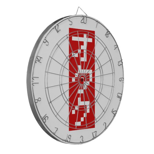 OTAKU 8 Bit Pixel Japanisch Katakana BLOCK Vertika Dartscheibe (Vorderseite Links)