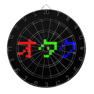 OTAKU 8 Bit Pixel Japanisch Katakana Dartscheibe