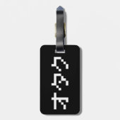 OTAKU 8 Bit Pixel Japanisch Katakana Gepäckanhänger (Rückseite vertikal)