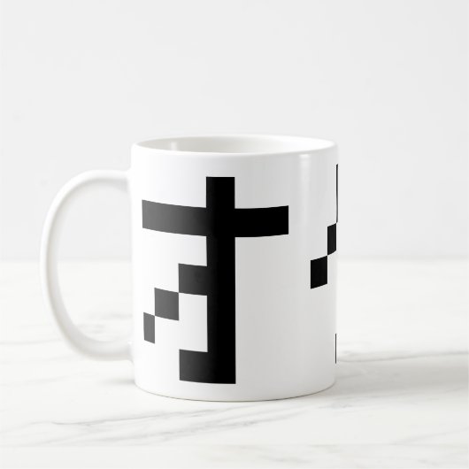 OTAKU 8 Bit Pixel Japanisch Katakana Kaffeetasse (Links)