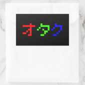OTAKU 8 Bit Pixel Japanisch Katakana Rechteckiger Aufkleber (Tasche)