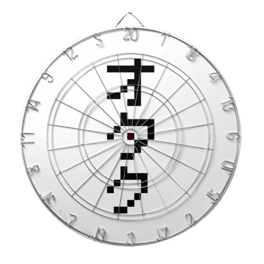 OTAKU 8 Bit Pixel Japanisch Katakana Vertikal Dartscheibe (vorne)