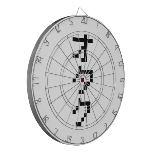 OTAKU 8 Bit Pixel Japanisch Katakana Vertikal Dartscheibe (Vorderseite Links)