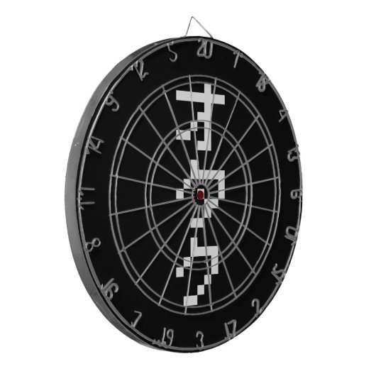 OTAKU 8 Bit Pixel Japanisch Katakana Vertikal Dartscheibe (Vorderseite Links)