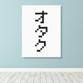OTAKU 8 Bit Pixel Japanisch Katakana Vertikal Leinwanddruck (Insitu (Holzboden))