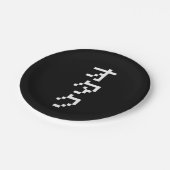 OTAKU 8 Bit Pixel Japanisch Katakana Vertikal Pappteller (Schrägansicht)