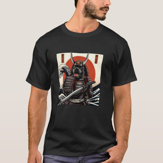 Otaku Cane Corso Hund Samurai T-Shirt (Vorderseite)