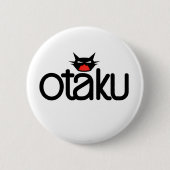 Otaku Cat Funny Slogan Button (Vorderseite)