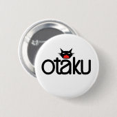 Otaku Cat Funny Slogan Button (Vorne & Hinten)