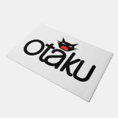 Otaku Cat Funny Slogan Fußmatte (Schrägansicht)