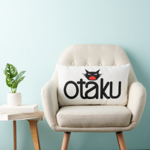 Otaku Cat Funny Slogan Lendenkissen