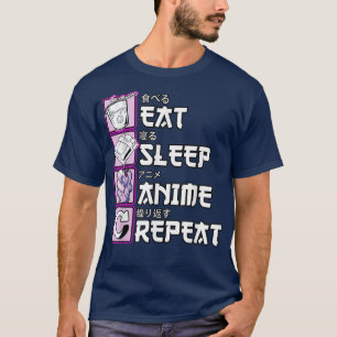 Otaku isst Sleep Anime Wiederholung Niedliche Mang T-Shirt