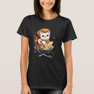 Otaku-Katze isst japanische Ramen-Nudeln 6 T-Shirt