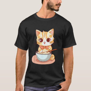Otaku-Katze isst japanische Ramen-Nudeln 9 T-Shirt